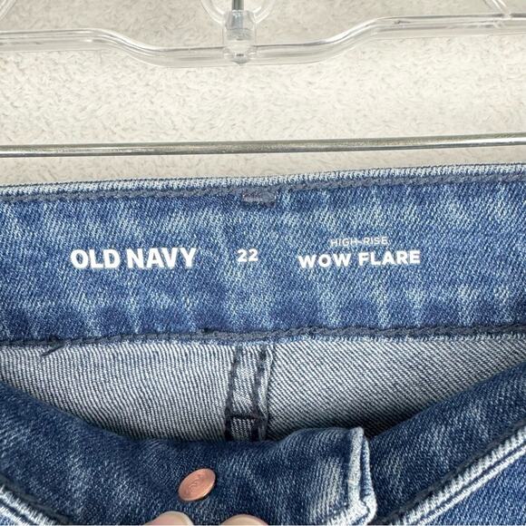 NWT Old Navy High-Waisted Wow Flare Jeans in Medium Campeche Wash Plus Size 22 - Picture 7 of 15